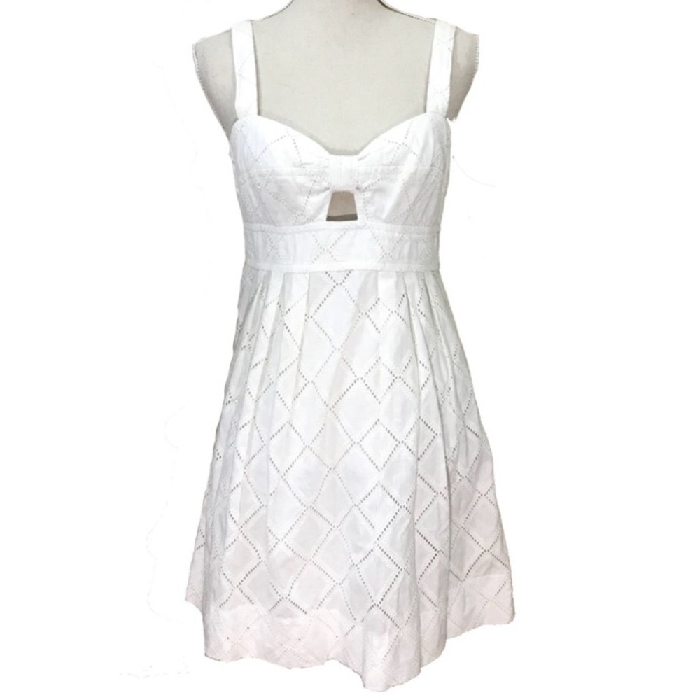 Trina Turk Trellis Lucia Lace Dress Cutout white 6